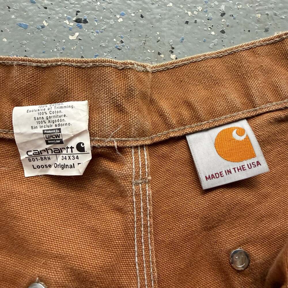 Carhartt B01 Tan Double Knee Work Pants 34x34 - Picture 3 of 8